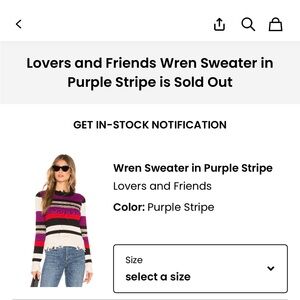 Lovers + Friends Women's Purple Stripe Sweater